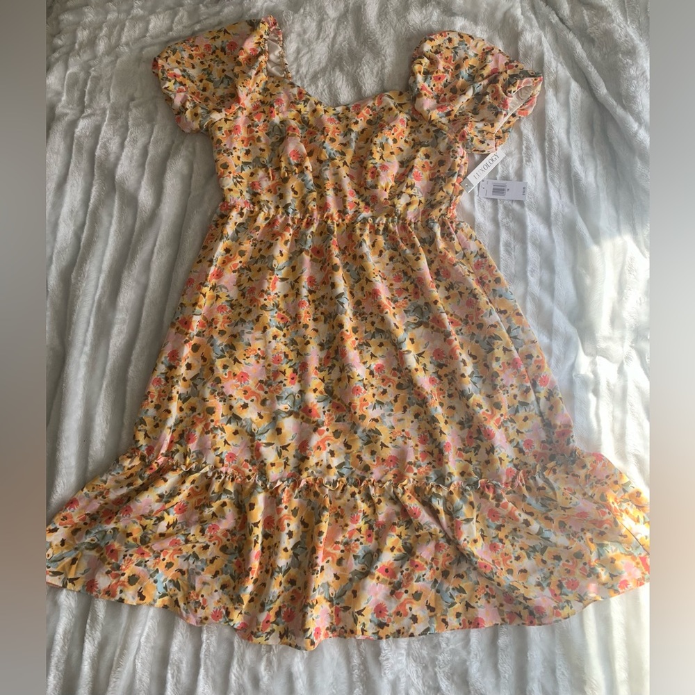 Luxology™ Women's Puff Sleeve Floral Dress